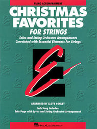 Essential Elements Christmas Favorites for Strings Piano string method book cover